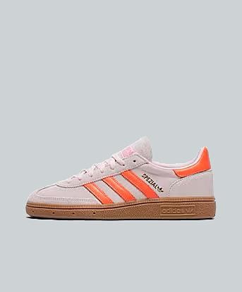 adidas Originals Womens Handball Spezial Trainer in Clear Pink / Solar Orange / Gum