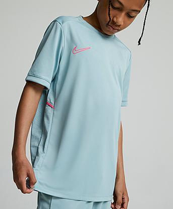 Nike Junior Academy T-Shirt in Ocean Cube / Hyper Pink
