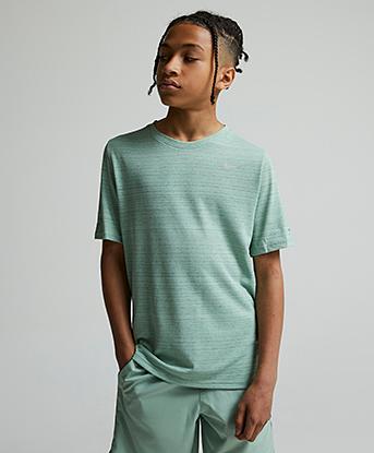 Nike Junior Dri-FIT Miler T-Shirt in Steam