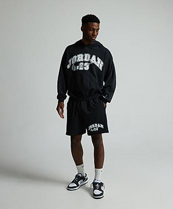 Jordan MVP Fleece Pullover Hoodie in Black / Light Smoke