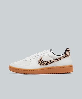 Nike Womens Field General Trainer in Off White / Sesame / Leopard