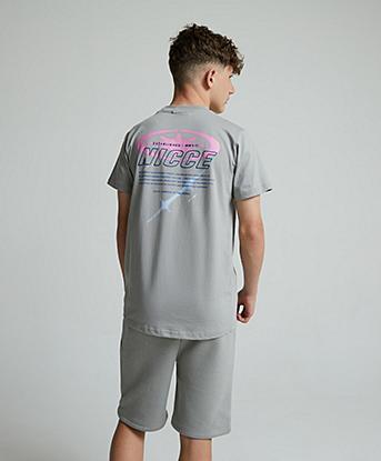 Nicce Junior Tag T-Shirt in Circular Grey