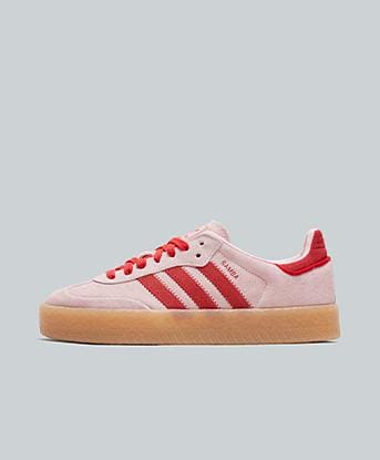 adidas Originals Womens Sambae Trainer in Clear Pink / Better Scarlet / Gum