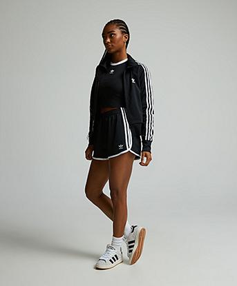 adidas Originals Womens 3-Stripes Sprinter Short in Black
