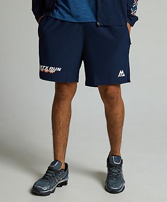 Montirex MTX Run City Amsterdam Short in Midnight Blue / Naval / Fiery Orange