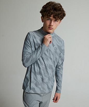 Montirex Junior Thera AOP Quarter Zip in Platinum Grey / Cement Grey / Light Smoke Grey