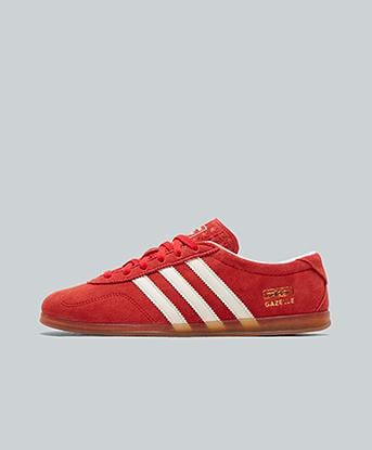 adidas Originals Womens Gazelle Lo Pro Trainer in Better Scarlet / Footwear White / Gum 3
