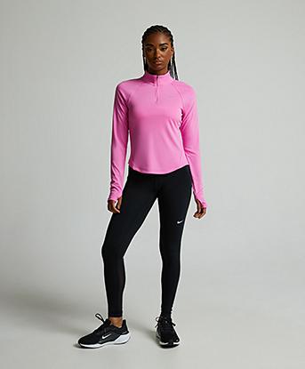 Nike Womens Tempo Dri-FIT Half Zip Top in Pink