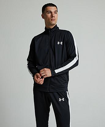 Under Armour Rival Knit Tracksuit in Black / White / White