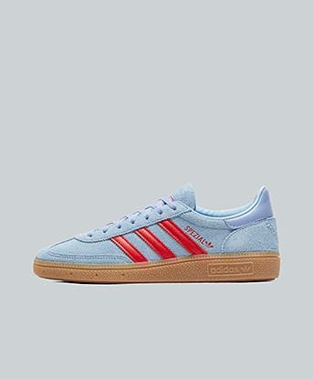 adidas Originals Womens Handball Spezial Trainer in Glow Blue / Red / Blue Spark