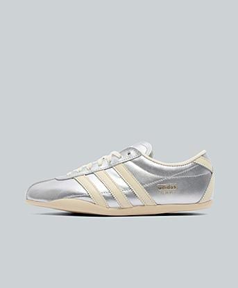 adidas Originals Womens Tokyo Trainer in Silver Metallic / Cream White / Gold Metallic