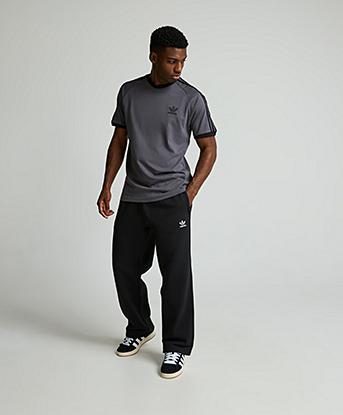 adidas Originals Trefoil Essentials Open Hem Pant in Black