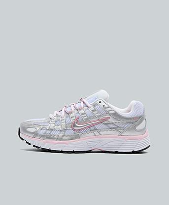 Nike Womens P-6000 Trainer in White / Metallic Silver / Elemental Pink