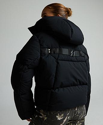 Dripmade Womens Husk Puffer Jacket in Jet Black