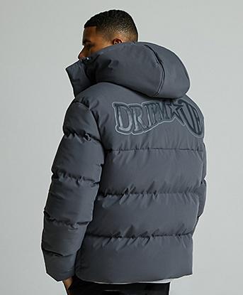 Dripmade Lucid Short Puffer Jacket in Iron Gate