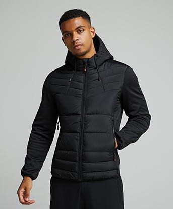Zavetti Canada Lazino Hybrid Puffer Jacket in Jet Black