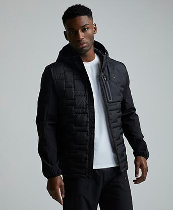 Zavetti Canada Caputini Hybrid Puffer Jacket in Jet Black