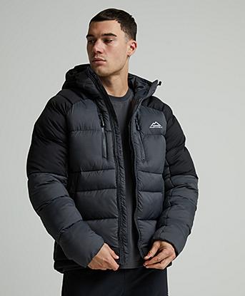 Alpyrex Tarax Puffer Jacket in Asphalt / Jet Black
