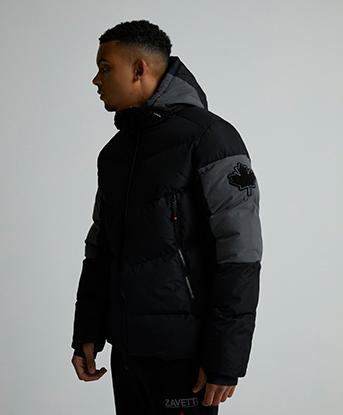Zavetti Canada Vextaro Puffer Jacket in Asphalt / Jet Black
