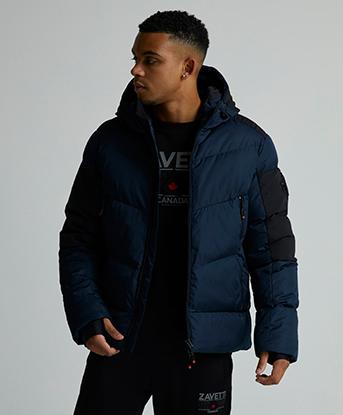 Zavetti Canada Vextaro Puffer Jacket in Navy Blazer / Jet Black
