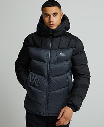 Trailberg Alpina Puffer Jacket in Black / Volcano Grey