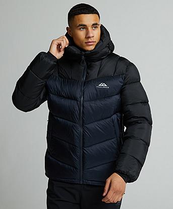 Trailberg Alpina Puffer Jacket in Black / Deep Ocean