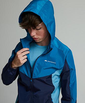 Monterrain Junior Plateau 2.0 Windbreaker in Seaport / Delphinium Blue / Black Iris