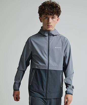 Monterrain Junior Ventax Woven Full Zip Hoodie in Iron Gate / Night Owl
