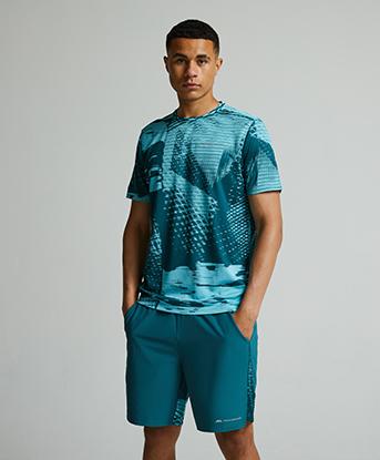 Monterrain Divide Jacquard T-Shirt in Ipanema / Mediterranea