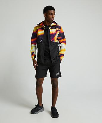 Monterrain Eclipse Woven Short in Black / Yellow / Purple / Multi
