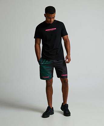Monterrain Arcade Woven Short in Black / Green / Pink Multi