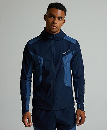 Monterrain Dynamic 2.0 Woven Hoodie in Black Iris / Ensign Blue