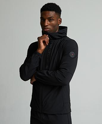Zavetti Canada Verozo Full Zip Hoodie in Jet Black