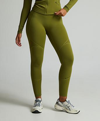 Monterrain Womens Altitude 3.0 Rib Legging in Olive Branch