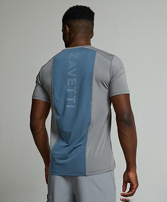 Zavetti Canada Vemaro Poly T-Shirt in Sharkskin / Blue Mirage