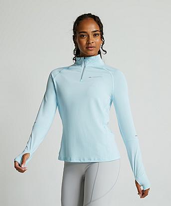 Monterrain Womens Lyder 2.0 Quarter Zip Long Sleeve Top in Spun Sugar