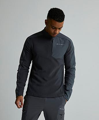 Monterrain Vital Micro Fleece Quarter Zip in Asphalt / Iron Gate