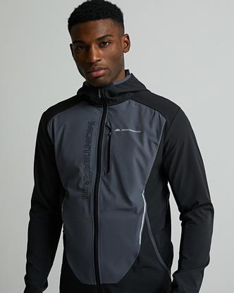 Monterrain Extend Woven Hoodie in Jet Black / Iron Gate