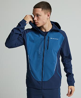 Monterrain Extend Woven Hoodie in Black Iris / Ensign Blue