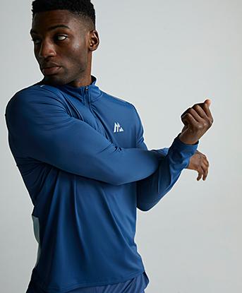 Montirex Strike Quarter Zip T-Shirt in Dawn / Naval