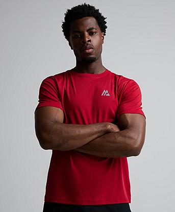 Montirex Peak Gridded T-Shirt in Burgundy