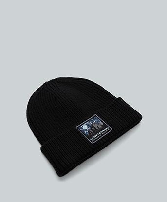 Monterrain Orbit Knitted Beanie in Jet Black / Ensign Blue