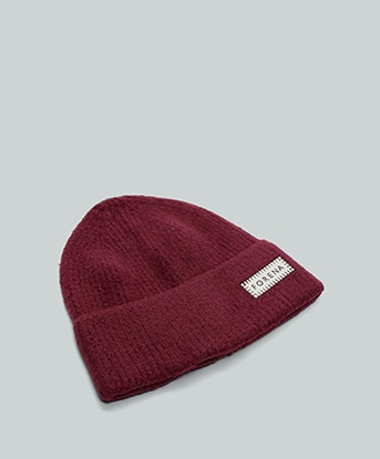 Forena  Womens Darcie Knitted Beanie in Maroon Banner