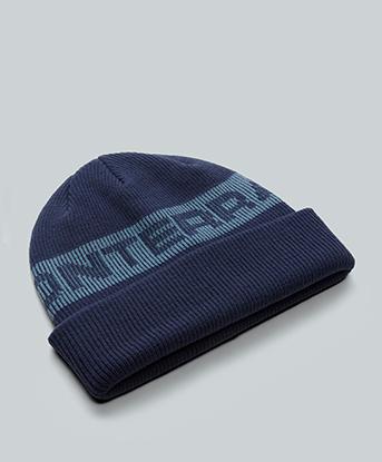 Monterrain Elbrus Knitted Beanie in Black Iris (Blue) / Faded Denim