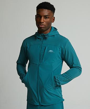 Monterrain Totality 2.0 Woven Running Hoodie in Mediterranea