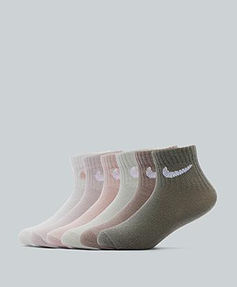 Nike Childrens 6 Pack Infant Ankle Sock in Sail / Multi