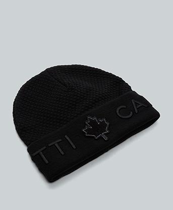 Zavetti Canada Avellaro Knitted Beanie in Jet Black