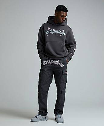 Dripmade Ambush Cargo Pant in Asphalt / Grey / Pink