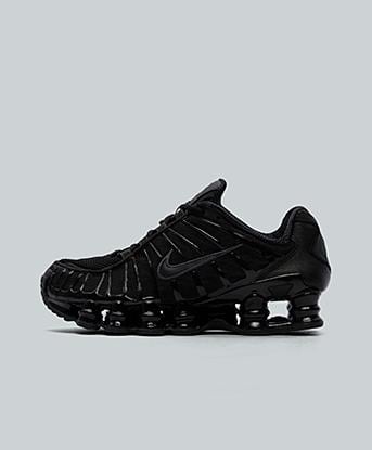 Nike Junior Shox TL Trainer in Black Metallic /  Black / Red