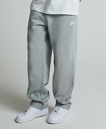 Nike Club Fleece Open Hem Jogger in Dark Grey Heather